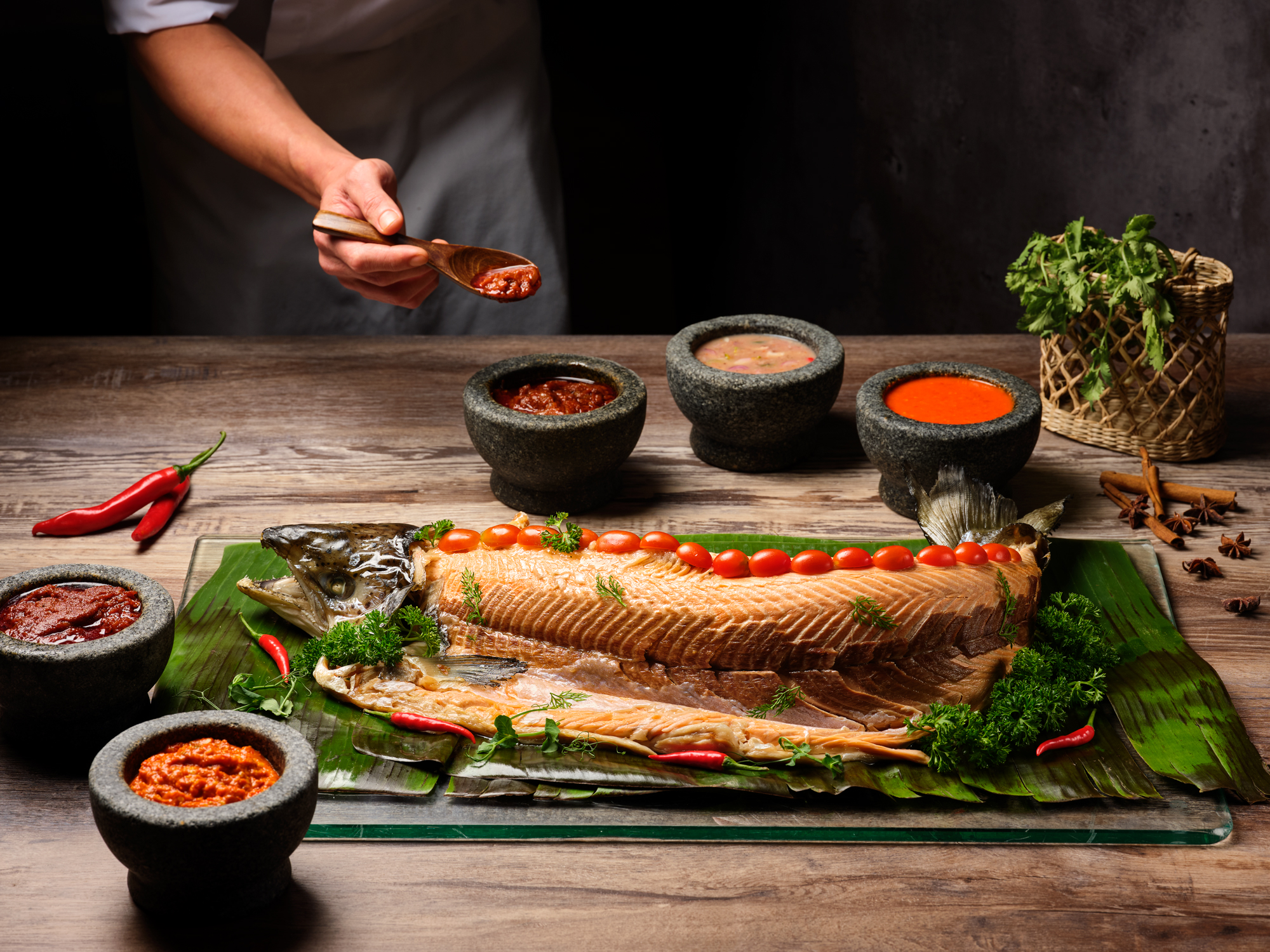 Slow-Baked-Whole-Salmon-with-Dips
