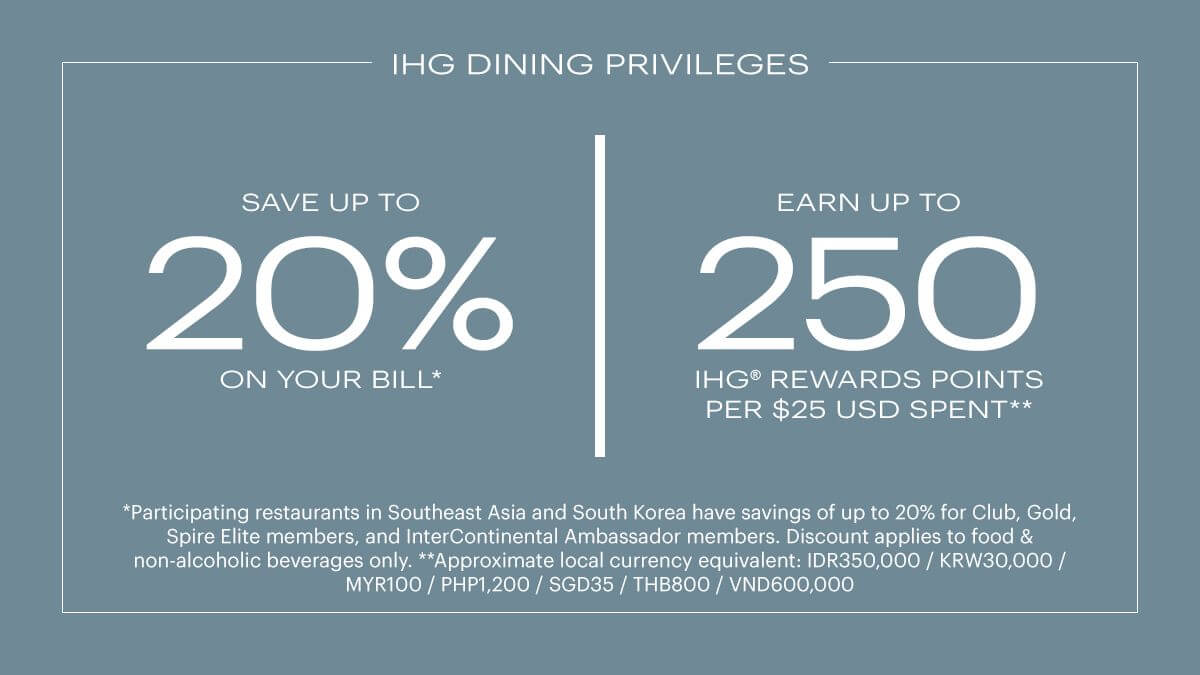 IHG 优悦会餐饮礼遇