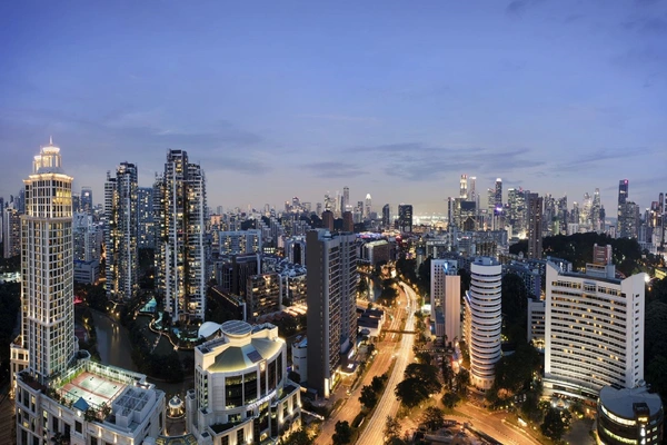 Exterior Night View Of Singapore