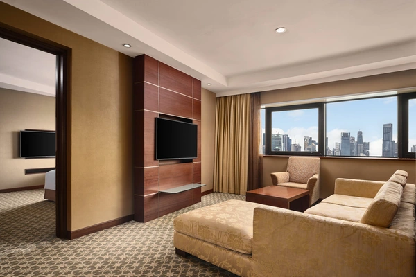 King 1 Bedroom Suite Living Area - High Floor and with Lounge Access